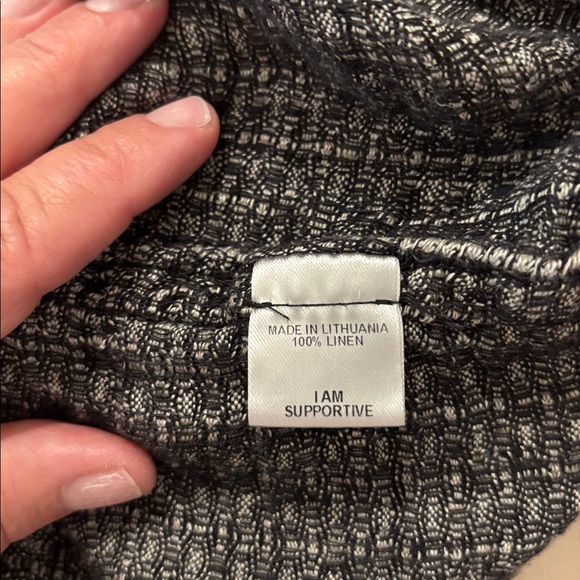 Flax Black and Gray Textured Cowl Neck Blouse - Picture 6 of 10